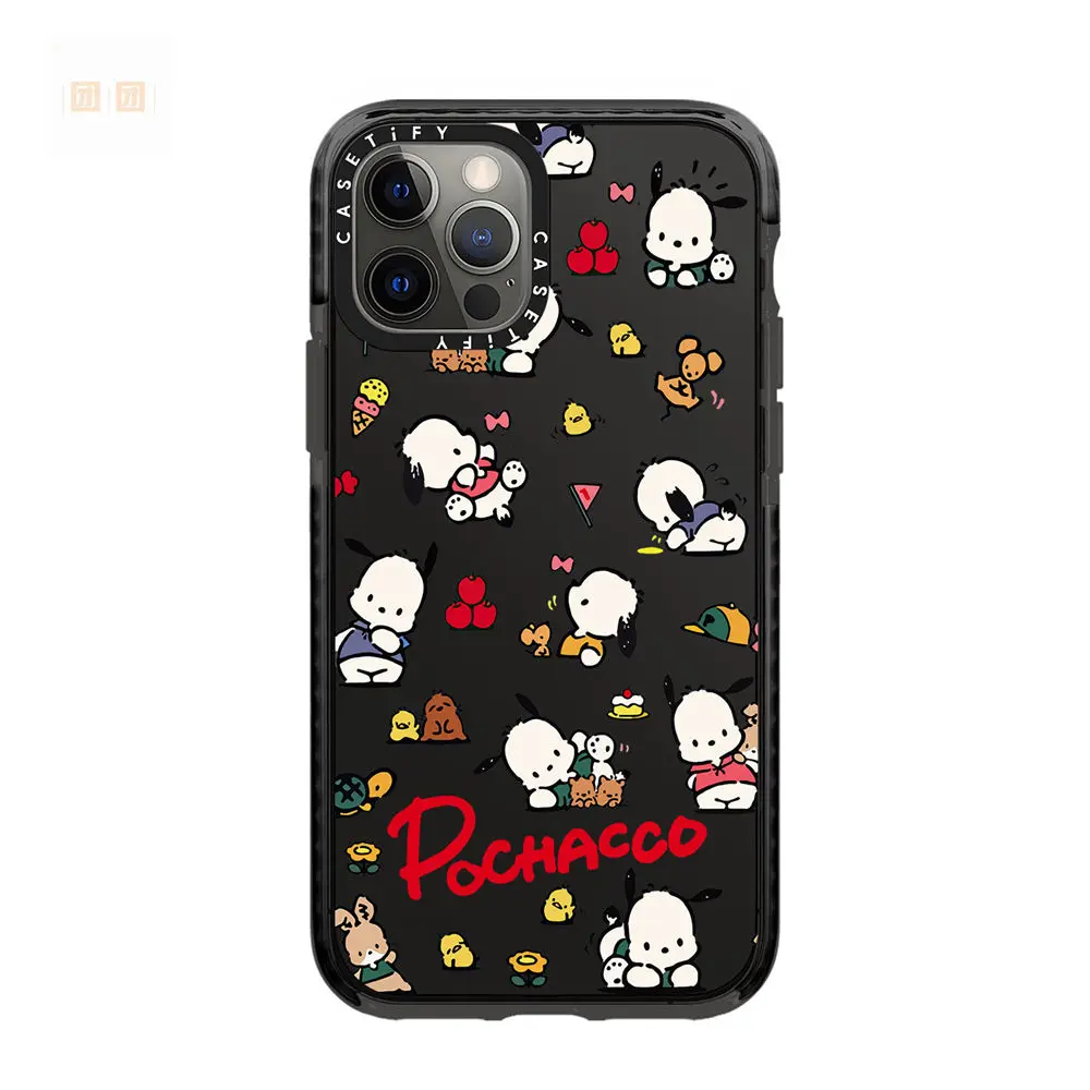 Sanrio Pochacco All Inclusive Phone Case For iPhone 15 14 13 12 11 Pro Max X XR XS 7 8 Plus Shockproof Transparent Soft Cover