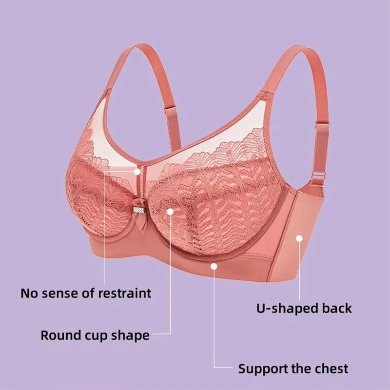 Full Coverage Bra Sexy Anti Protrusion and Sagging Adjustable for Women SWD9022