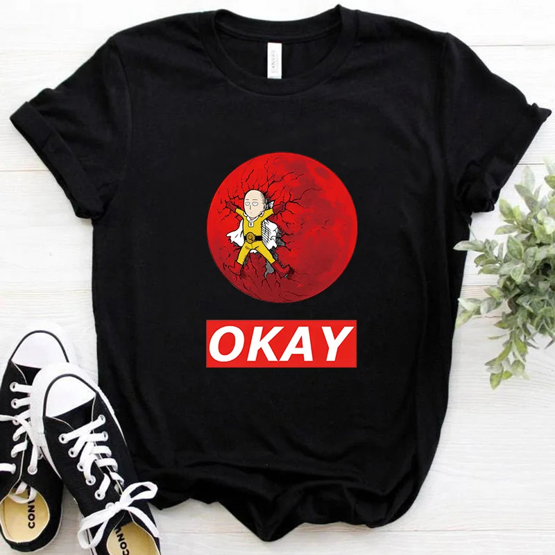 Новинка футболка унисекс с Аниме One Punch Man Kawaii Grunge летние топы в стиле Харадзюку