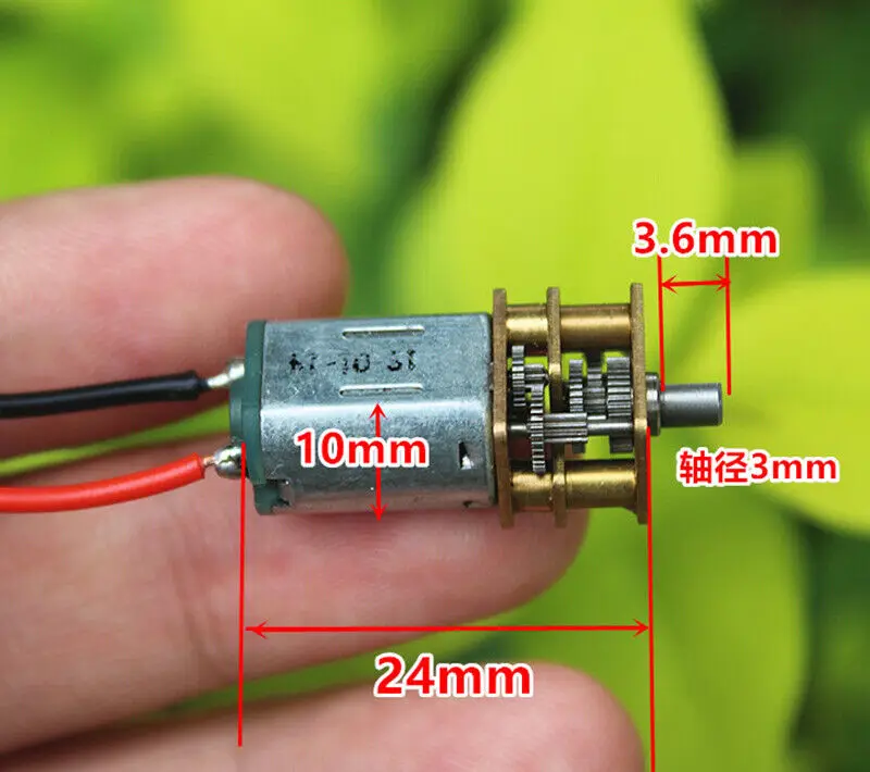 Цельнометаллический редукторный двигатель Mini N20, постоянный ток, 3-6 в, 5 В, 56 об/мин, вал двигателя редуктора с медленной скоростью 3,6 мм для робота