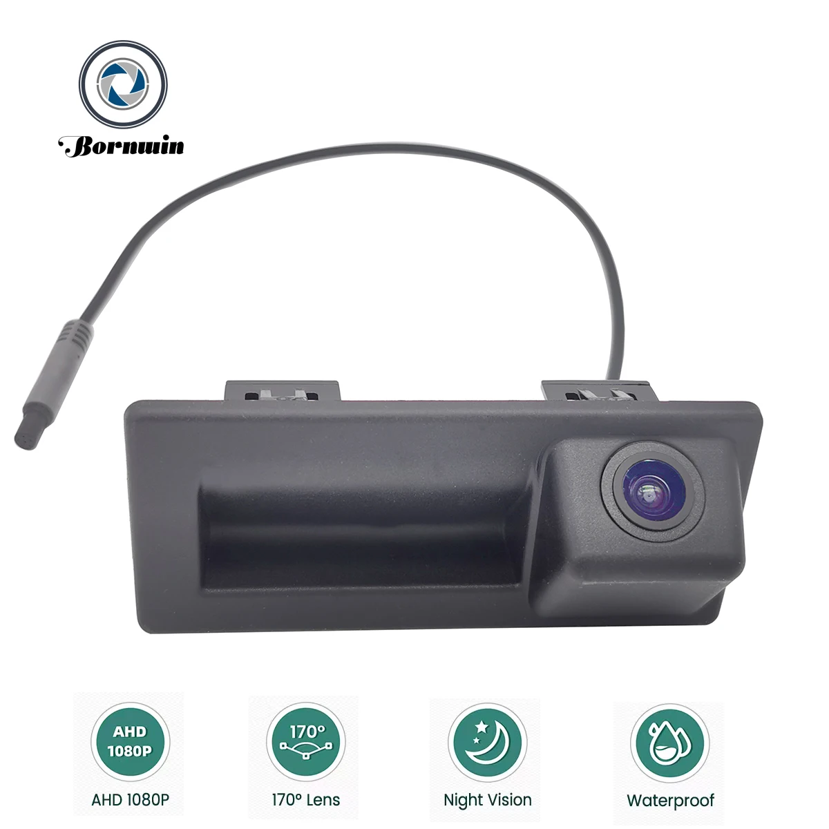 Динамическая траекторическая камера заднего вида Bornwin Canbus для VW Tiguan II 2016–2023