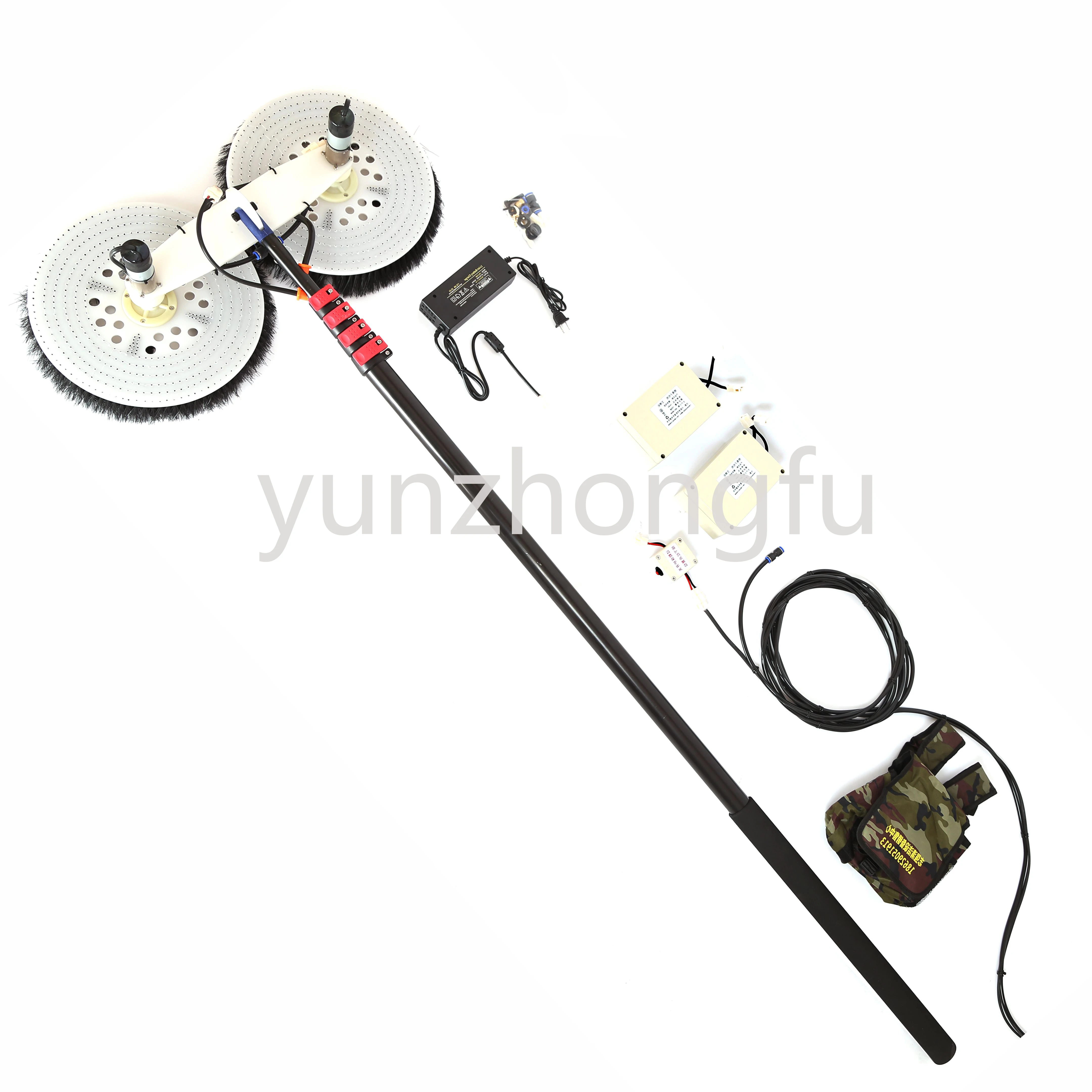 

For Automatic Electric Rotating Double Head Cleaning Brush Solar Photovoltaic Panel Cleaner with Telescopic Pole