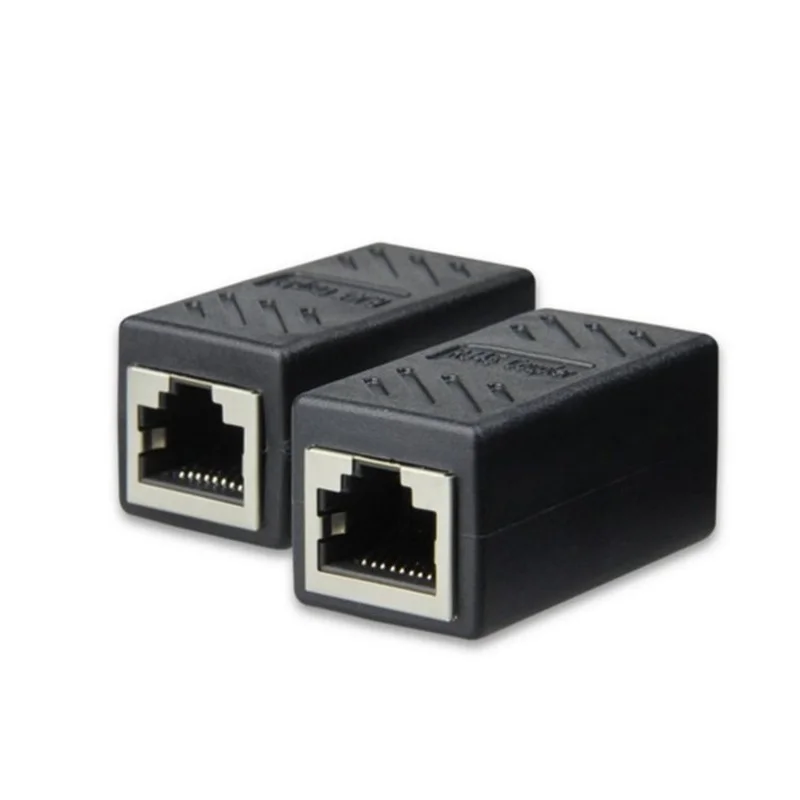2 упаковки, соединитель RJ45, соединитель кабеля Ethernet, соединитель LAN, встроенный Cat7/Cat6/Cat5e, удлинитель кабеля Ethernet, переходник «Мама-мама»