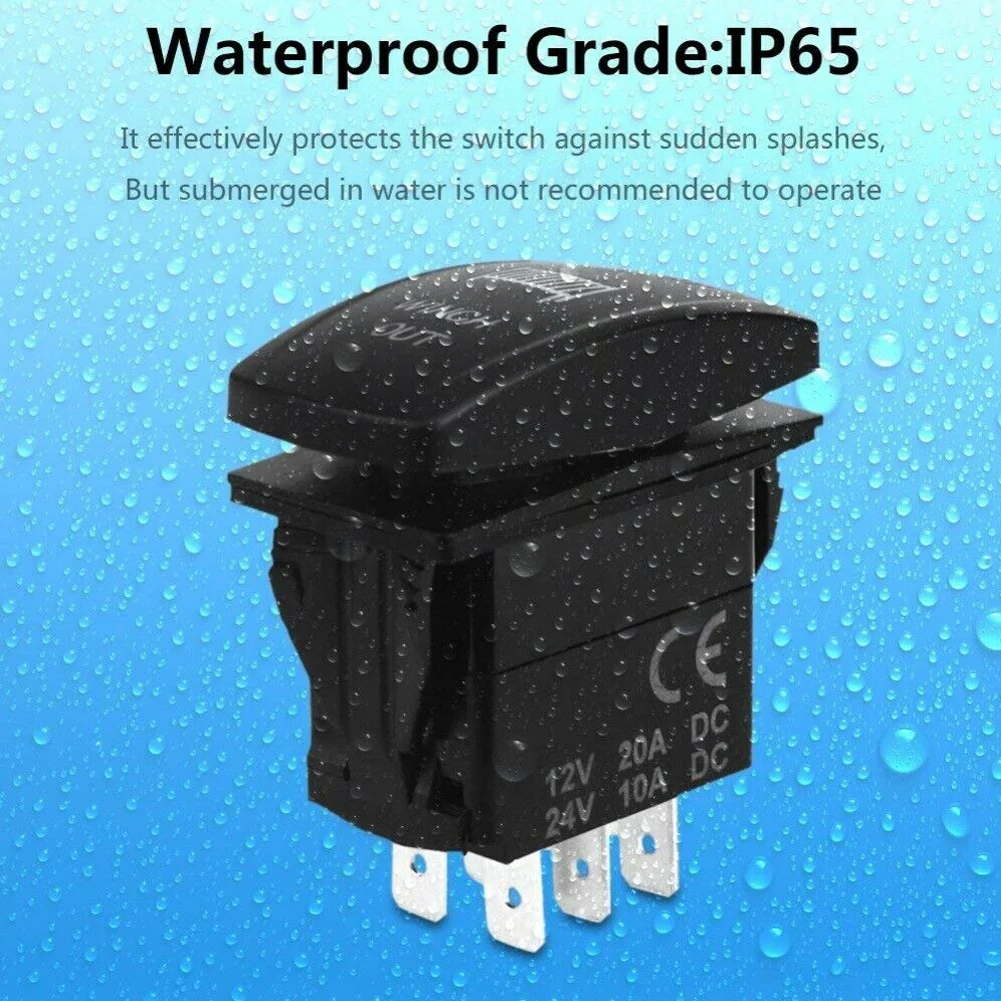 

Windshield Washer Blue Led Rocker Switch For Car Boat STSP 5P Momentary ON OFF For Cars, Ships, Ships, Yachts, RV, ATV, UTV, Etc