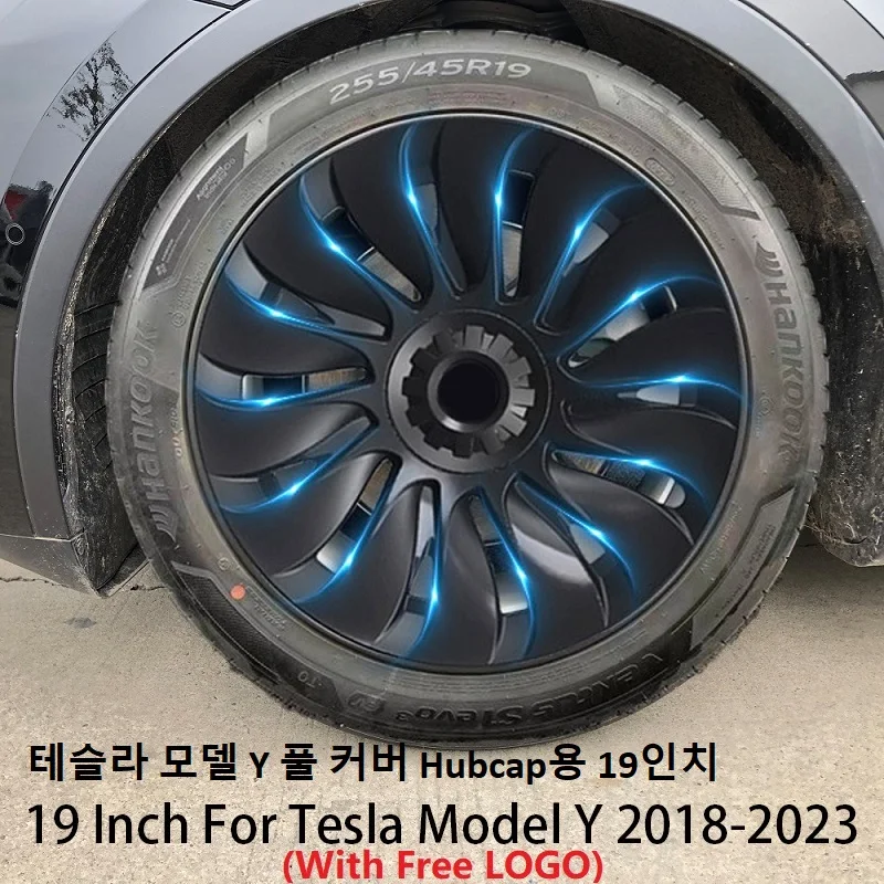 

4PCS Hub Cap Car Replacement Wheel Cap 19 Inch Performance Automobile Hubcap Full Cover Accessories For Tesla Model Y 2021 2022