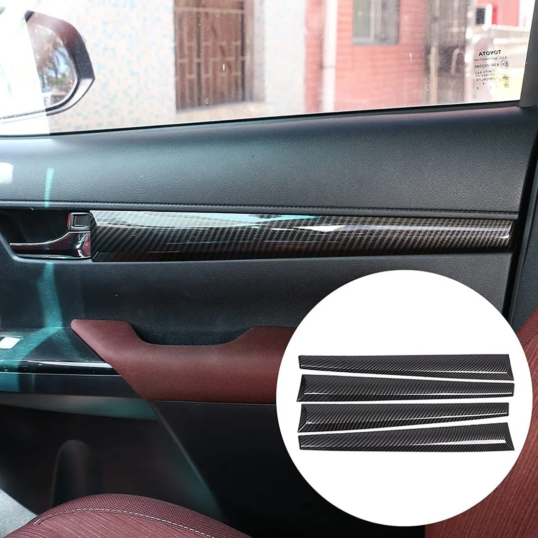 

Car Door Protector Panel Trim Decoration for Toyota Hilux 2015 2016 2017 2018 2019 2020 2021, ABS Carbon Fiber 4PCS