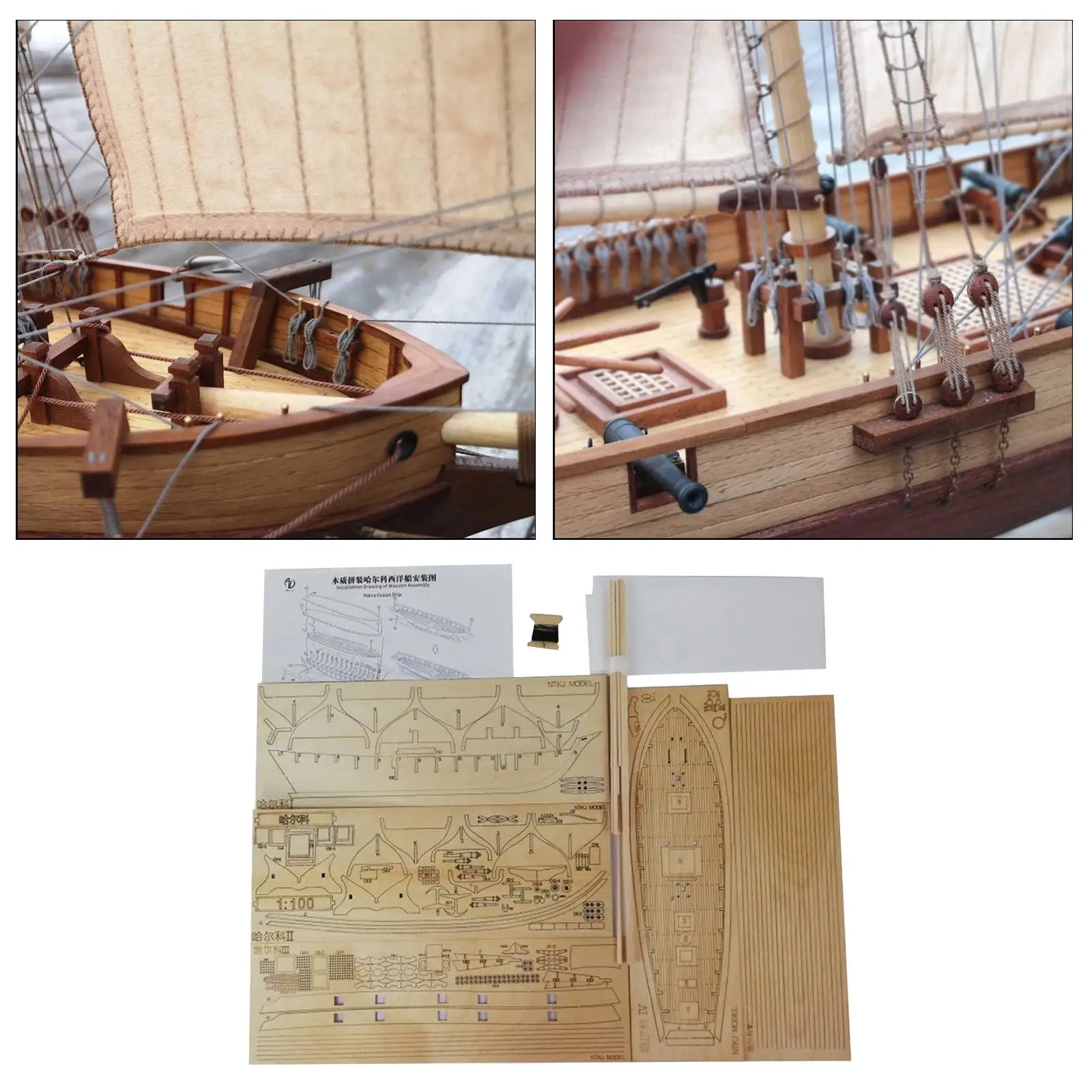 Модель деревянного корабля в сборе 1:100/1148