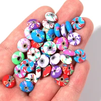 apx 100pcsstrand flat colorful polymer clay beads abacus beads for jewelry making girls diy bracelet perles round loose beads