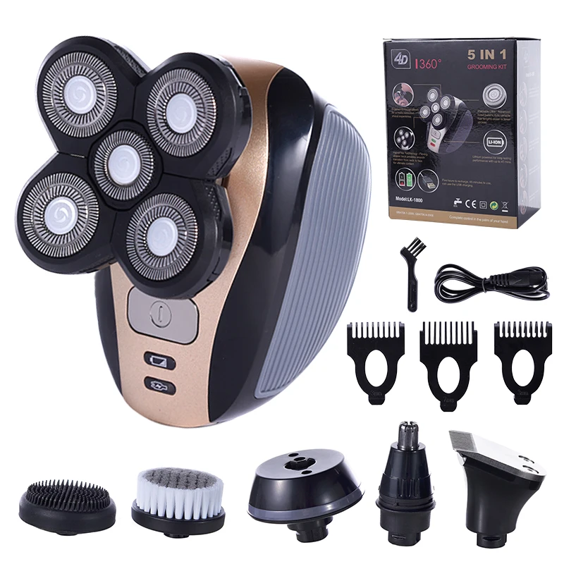 5 In 1 Electric Shaver For Men Bald Head Polish Hair Clipper