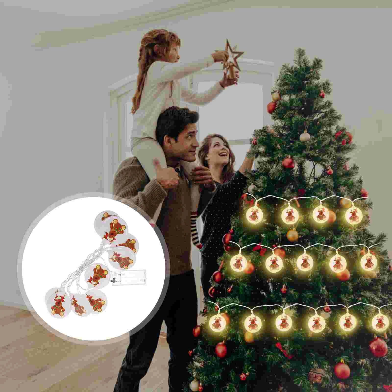 

1 Set 10 LEDs Christmas Decorative Lamp Bear Lamp String Decor