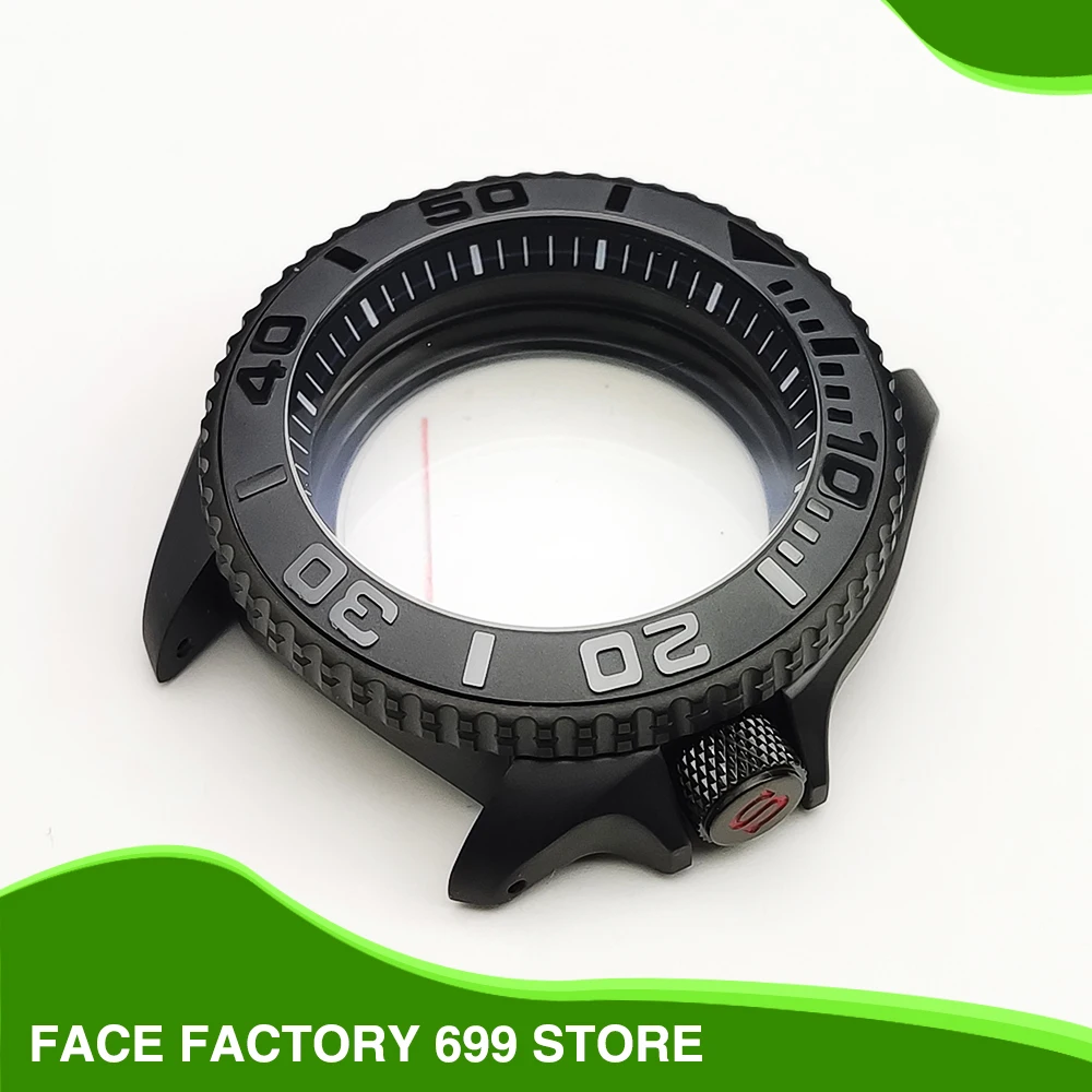 

42mm black matte case NH35/NH36/4R sapphire double glazing 007 waterproof stainless steel case embossed ceramic bezel