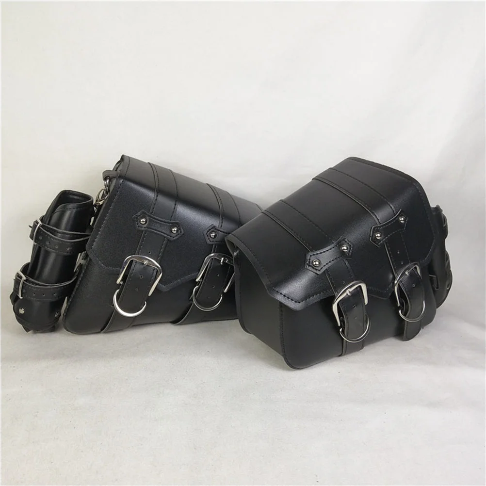 

Motorcycle Saddle PU Saddle Rear Bag Motorcycle Storage Tail Bag Swingarm Bag for Motorcycle Riding Left