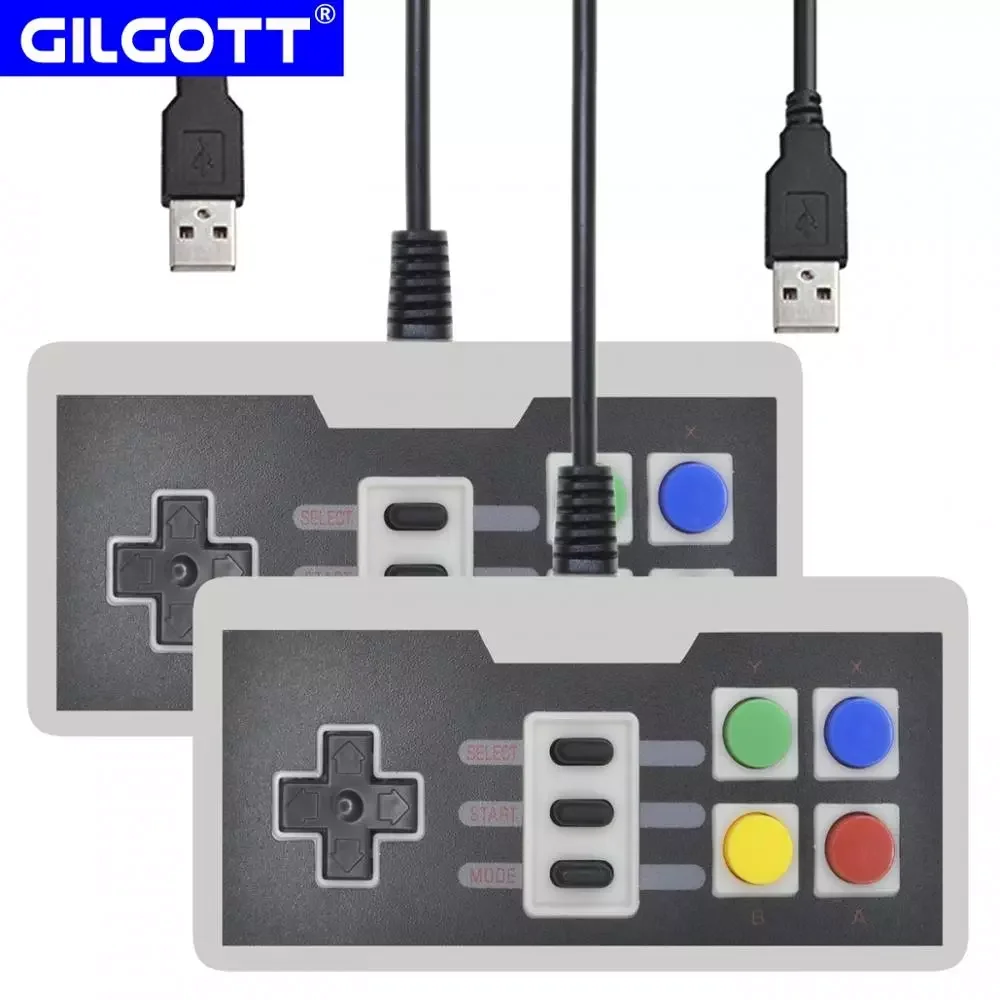 

2PCS 4 Button Retro USB PC Gaming Controller Classic Wired Game Joypad Handle Joystick for Nintendo NES Classic Game
