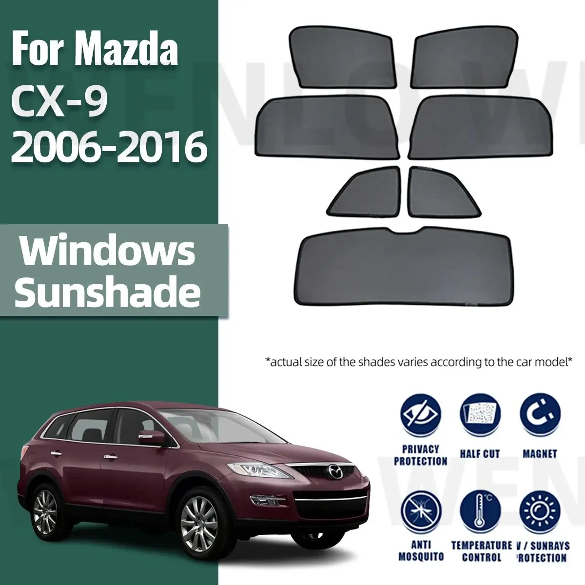 Для Mazda CX-9 CX9 2006-2016 Автомобильный солнцезащитный козырек Магнитная рамка