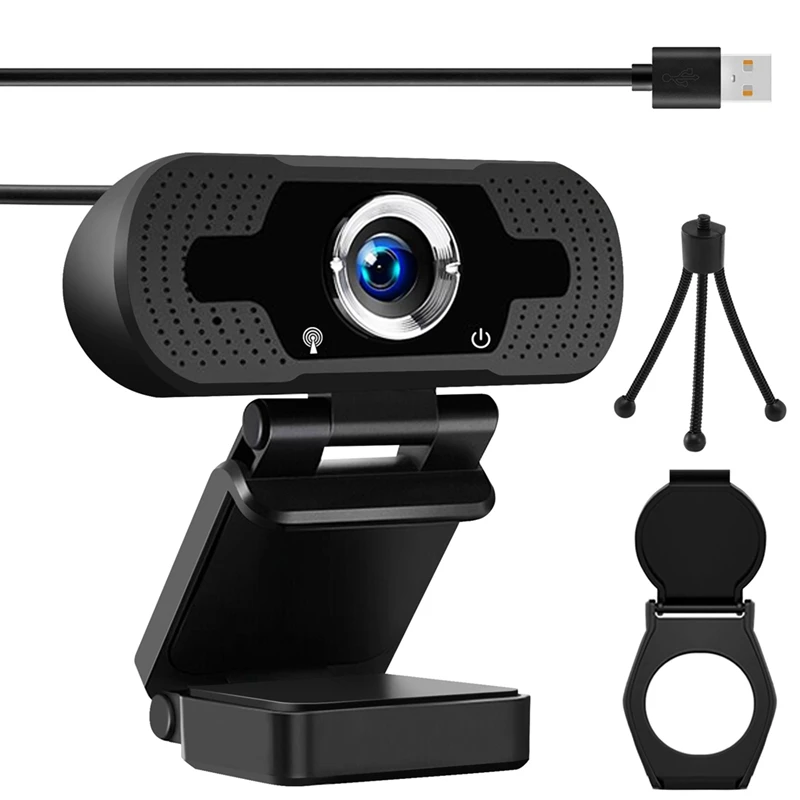 

Full Hd 1080P Webcam, Usb Webcam Buit In Microphone Support Manual Focus Plug And Play Web Camera With Tripod Pc