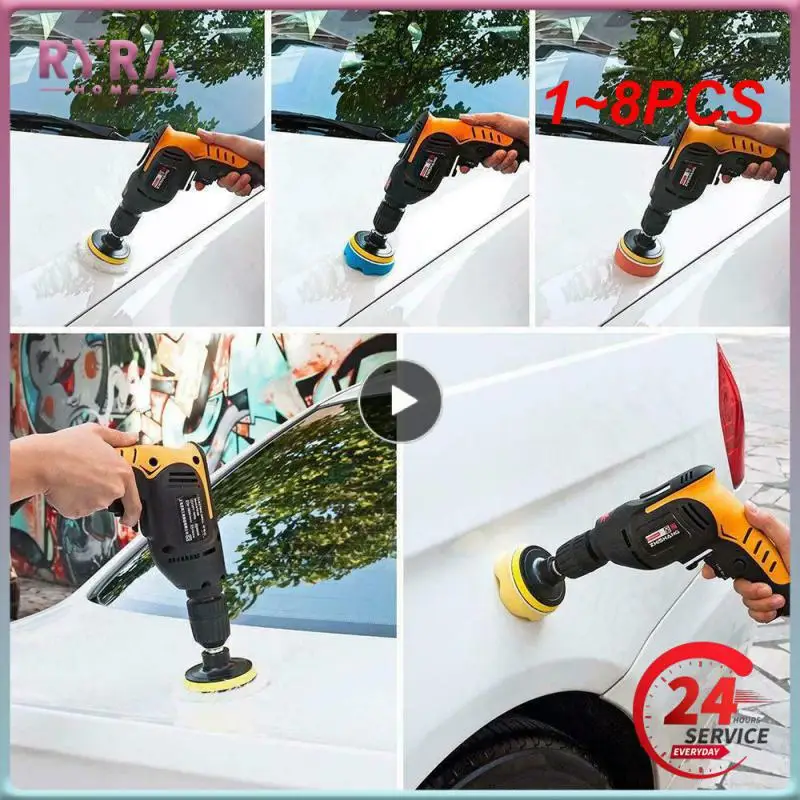 

1~8PCS Set 3 Inch Sanding Discs & Sponge Polishing Pads Kit 75mm Backing Plate Woolen Buffer Pads for Car Sanding Buffing Waxing