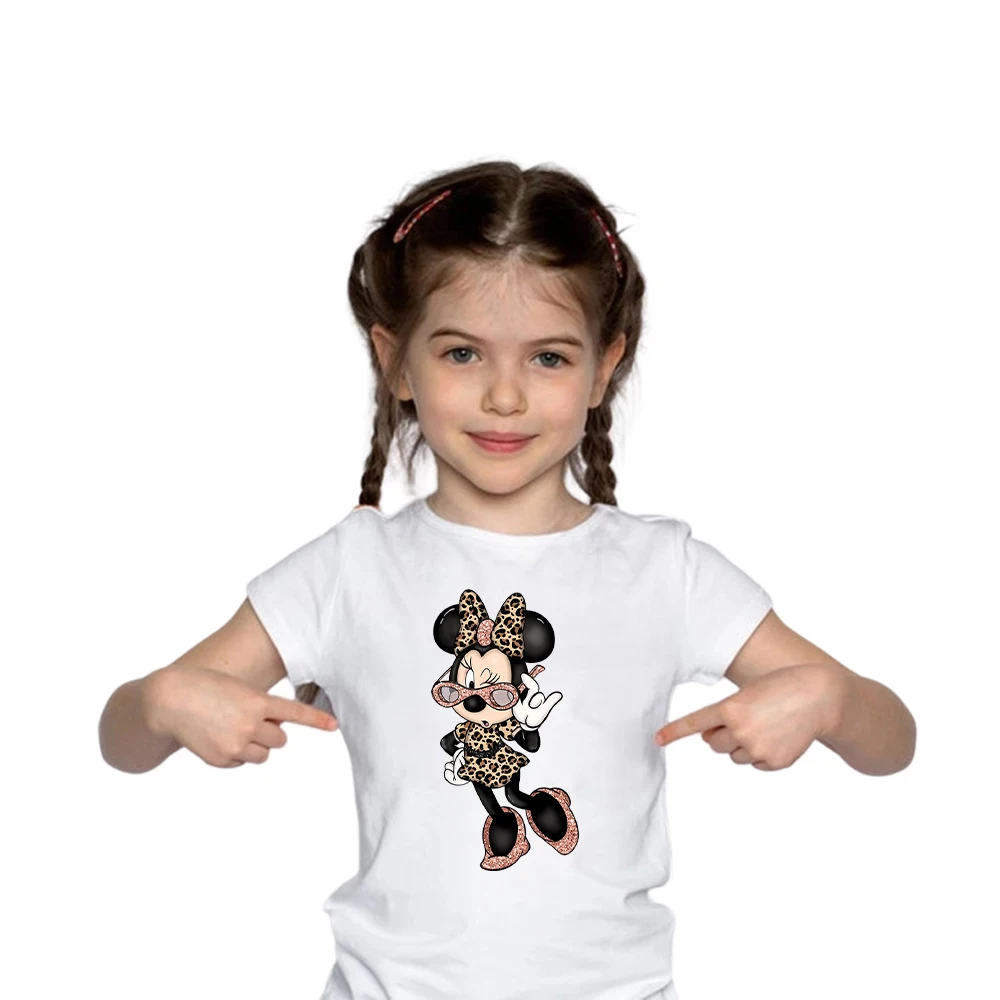 

Милая футболка с принтом Минни Маус для маленьких девочек, повседневный уличный топ из мягкой ткани с короткими рукавами, Высококачественная детская одежда с узором