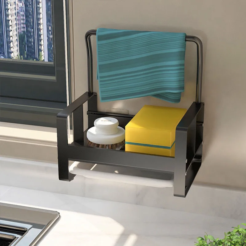 

S/L Large 1 Piece Brand New Sponge Rack Sink Caddy Rack Stand Cleaning Brush Soap Storage Rack with Drain Pan Kitchen Supplies