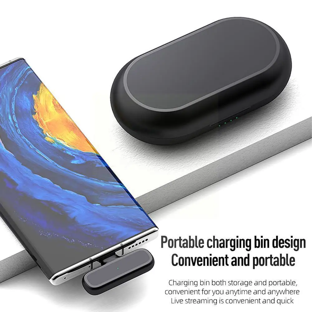 

Беспроводной петличный микрофон, портативный зарядный бокс, микрофон для записи аудио и видео, подключи и работай, для IPhone и Android C6H4