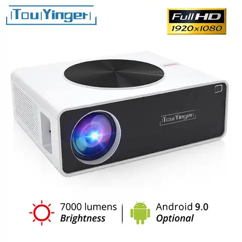 Светодиодный проектор TouYinger Q9 Full HD для дома, 7000 люмен (Android 10.0 Wifi Bluetooth опционально проекторы) ЖК-проектор для фильмов, домашний кинотеатр с ви...