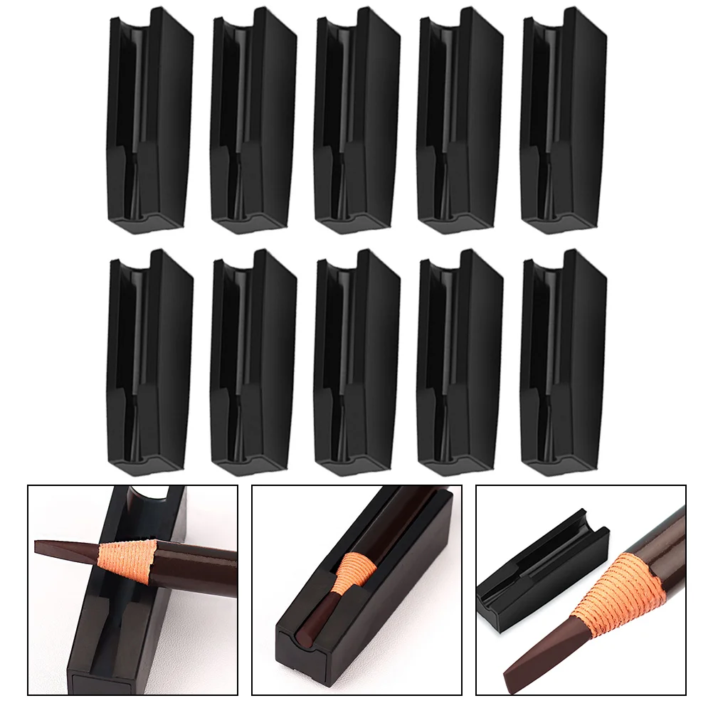 

10 Pcs Pocket Eyebrow Knife Sharpeners Osmetics Blade Plastic Slot
