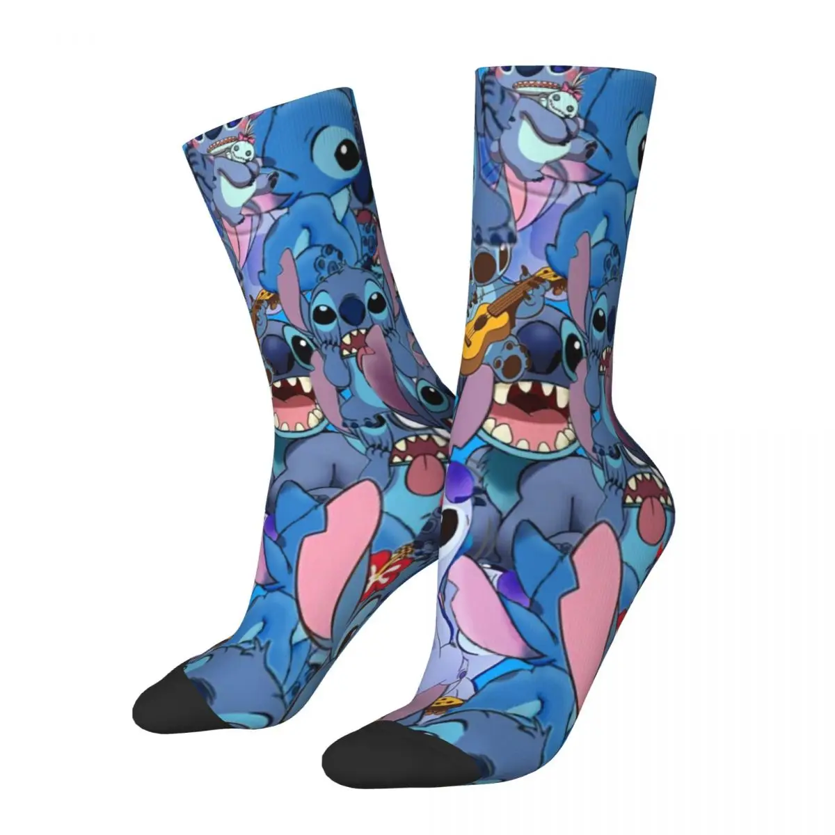 

Winter Warm Retro Men's Women's Disney Lilo And Stitch Socks Cartoon Breathable Crew Socks