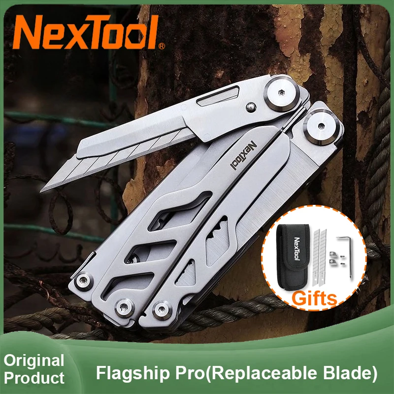 Фото Многофункциональный инструмент NexTool Flagship Pro 16 в 1 со сменными лезвиями, складным ножом, ножницами, плоскогубцами, инструменты EDC для активного отдыха №2