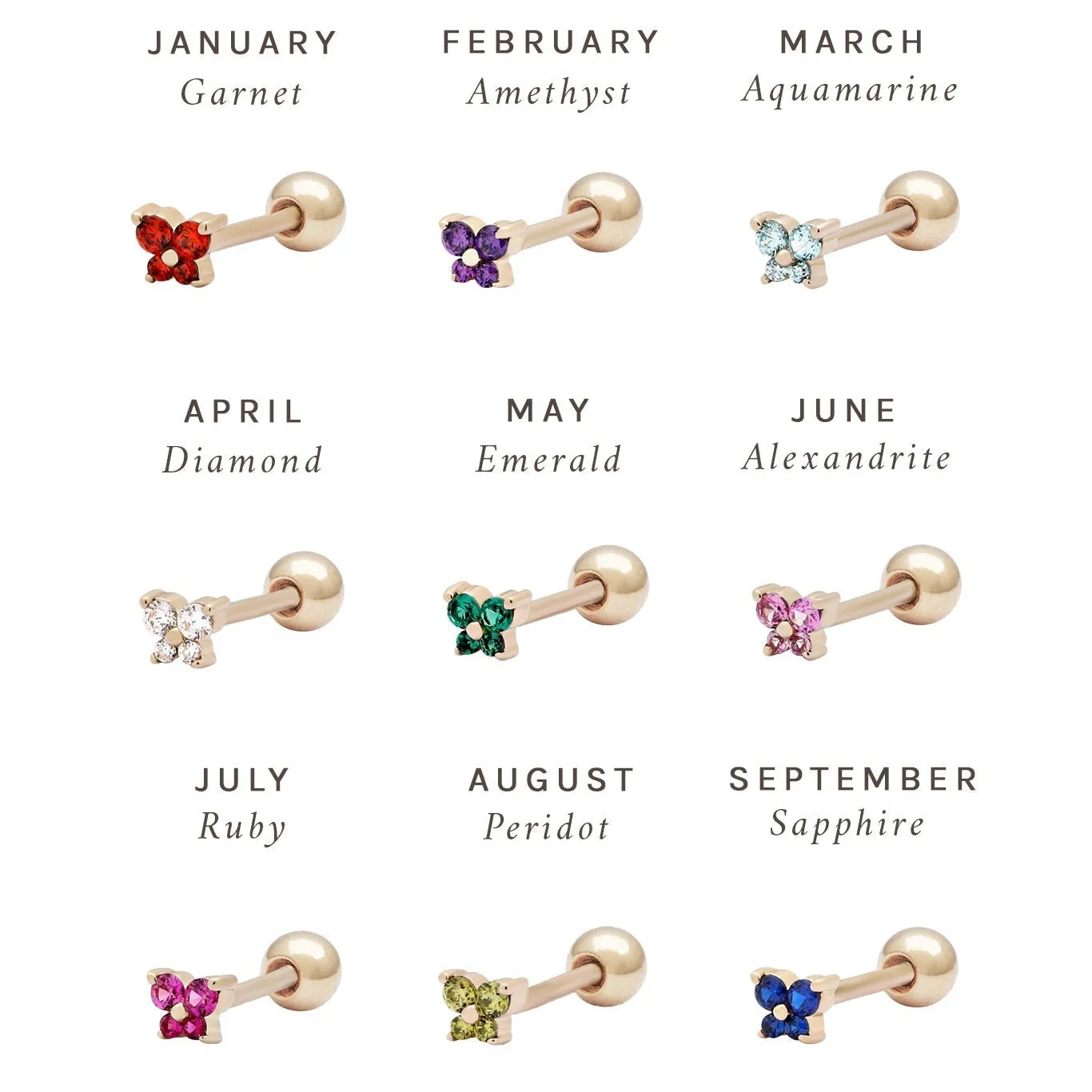 1 шт. мини-серьги-гвоздики из нержавеющей стали с камнем 12 созвездий