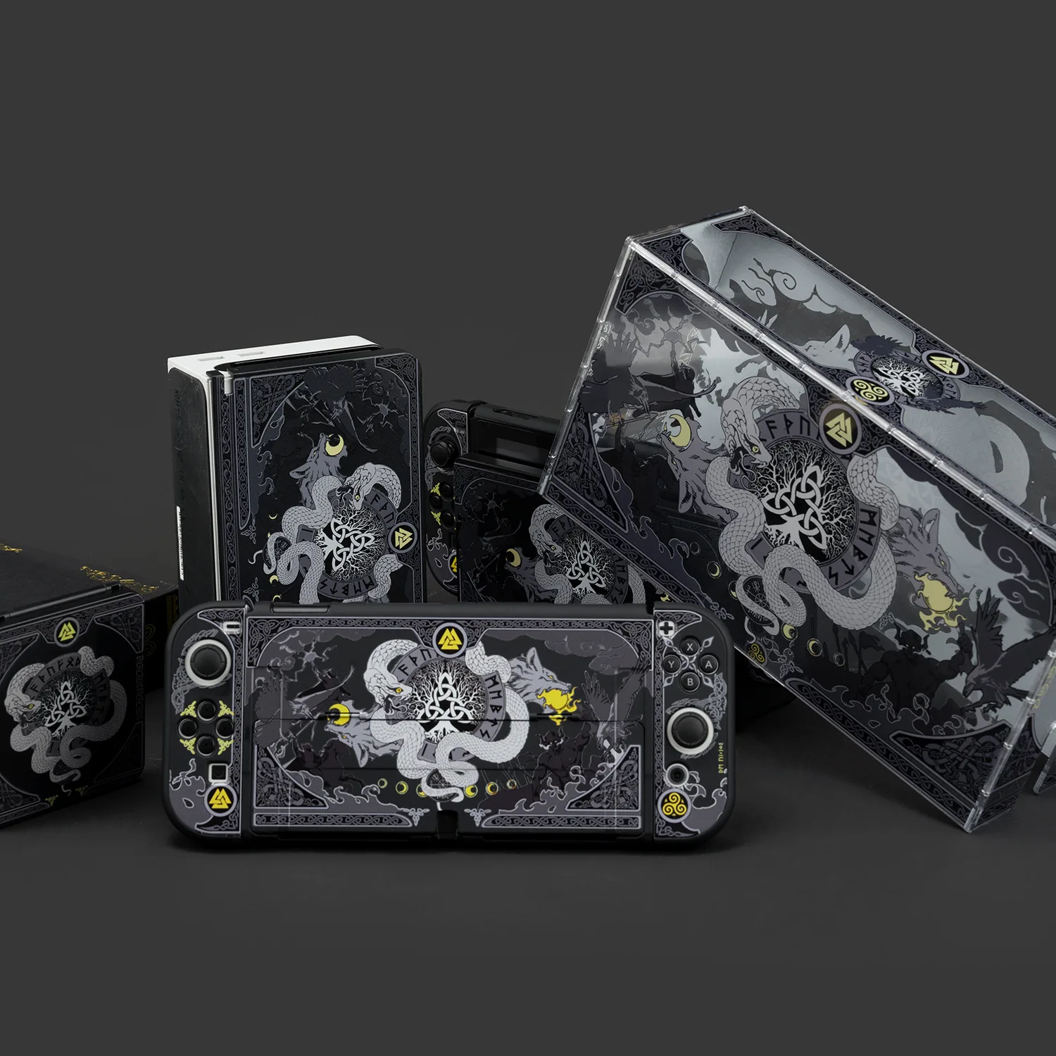 

God of War Nintendo Switch Oled Case Matte Hard Cover TV Dock Stand Protective Case NS Joy-Con Controller Protector Switch Case