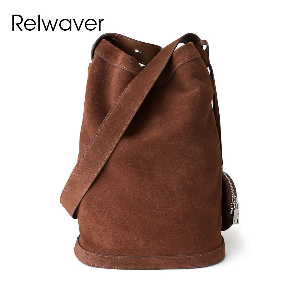 Relwaver замшевая сумка-ведро из воловьей кожи женская сумка на плечо весна-лето 2021