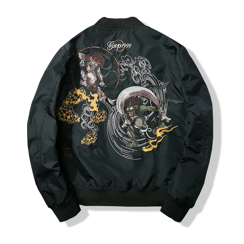 

Winter Men Bomber Jacket Japanese Embroidery Jacket Men Women Couple Baseball Jacket Harajuku Streetwear Male Windbreaker Autumn