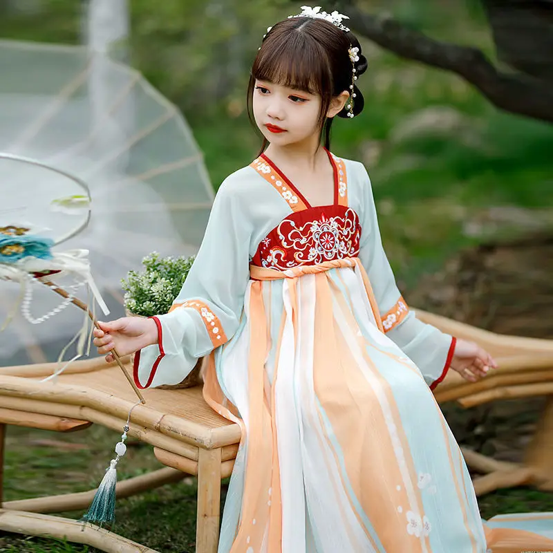 

Детский костюм для косплея Hanfu, традиционное китайское платье для девочек