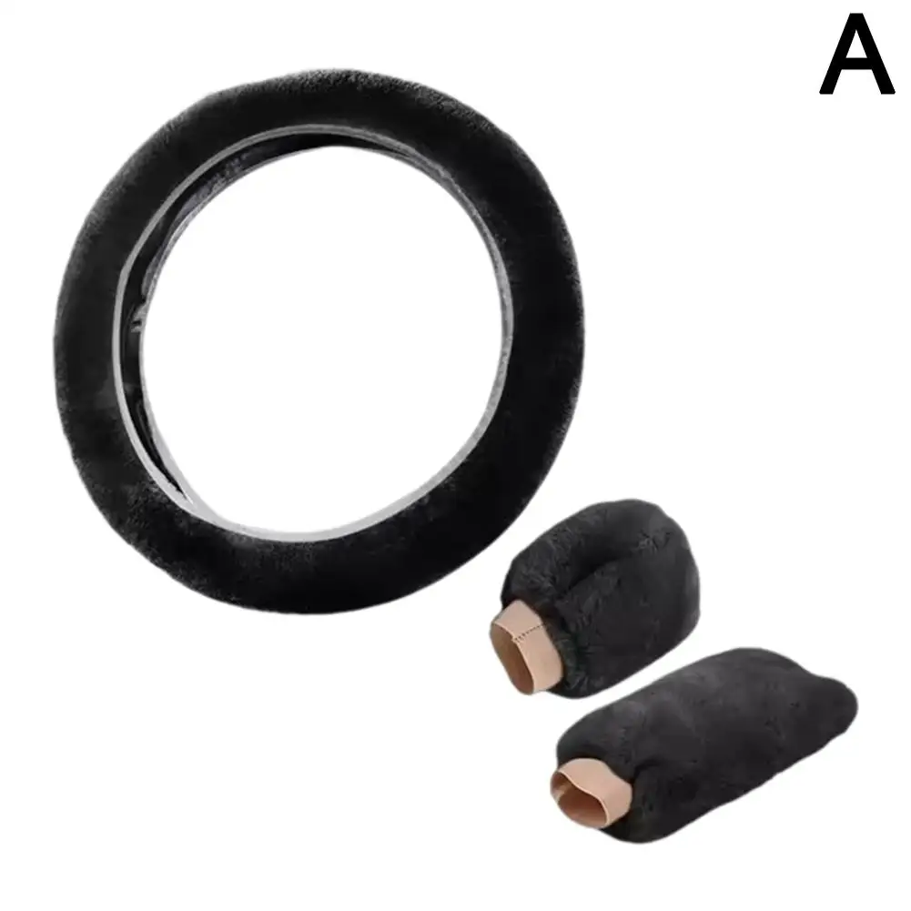 Чехол на руль автомобиля универсальный грелка плюшевый автомобильный зимний