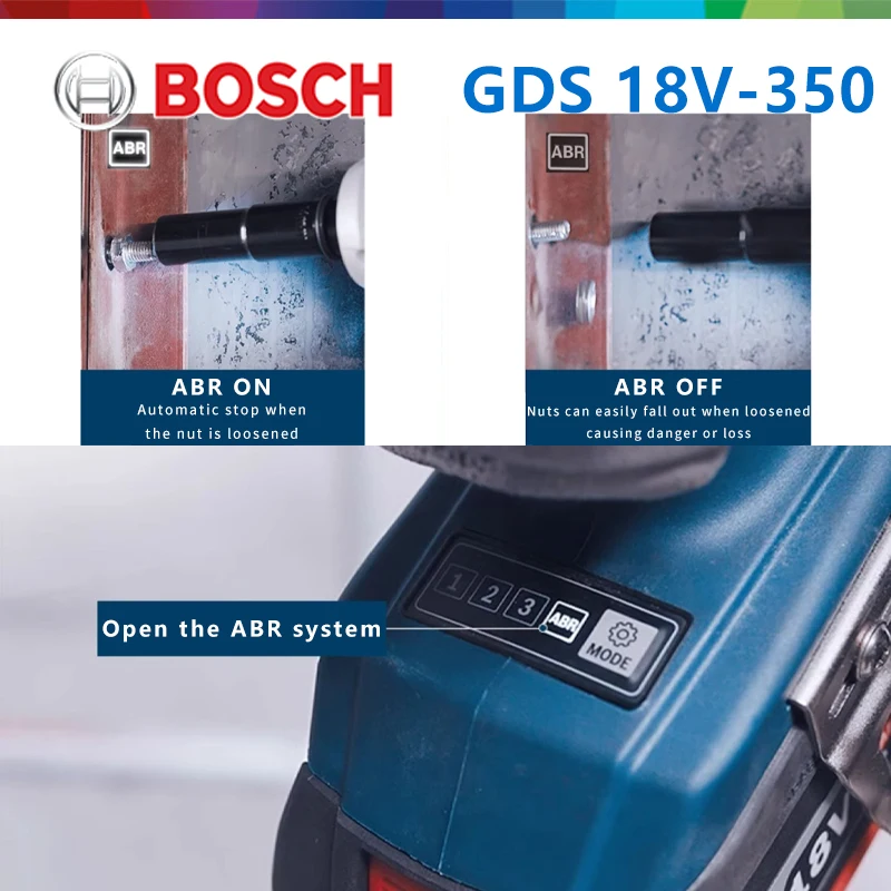 Ударный гайковерт BOSCH GDS 18 В-350 отвертка для регулировки 3 настройки крутящего