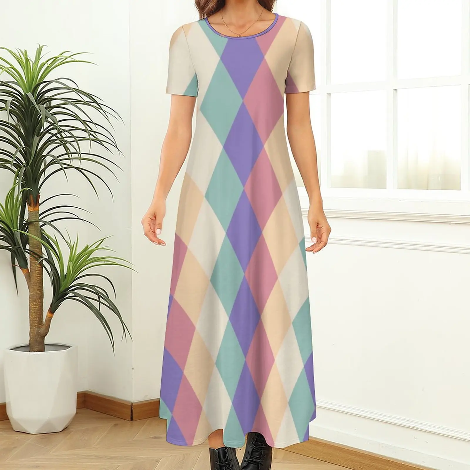 Colorful Nordic Pattern Dress Diamond 