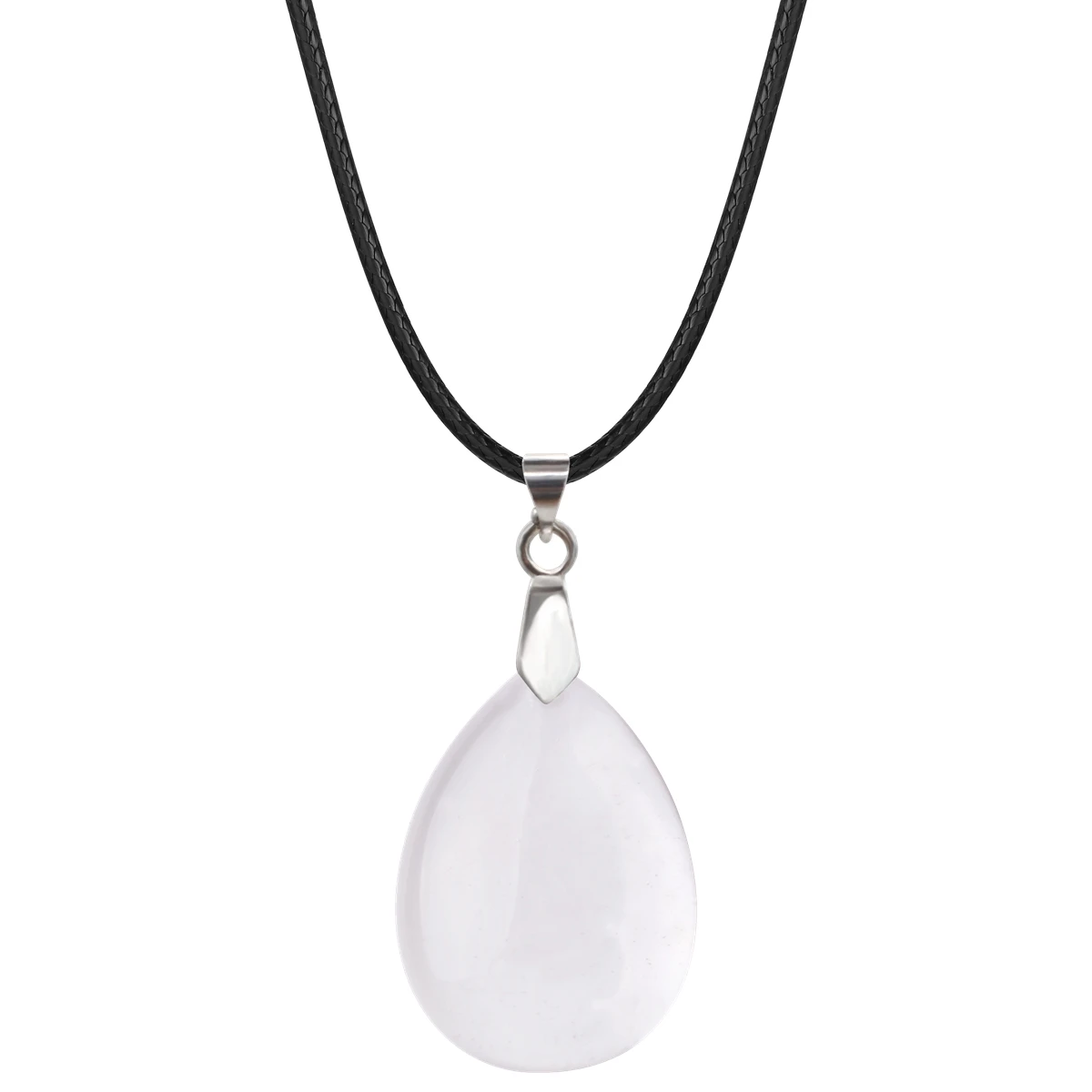 

Quartz Crystal 25x35MM Teardrop Stone Pendant Necklace for Women Men Healing Chakra Crystal Spiritual Waterdrop Jewelry