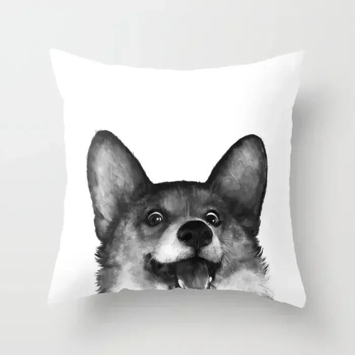 Плюшевая наволочка с принтом кошки и собаки украшение для дома длинная подушки