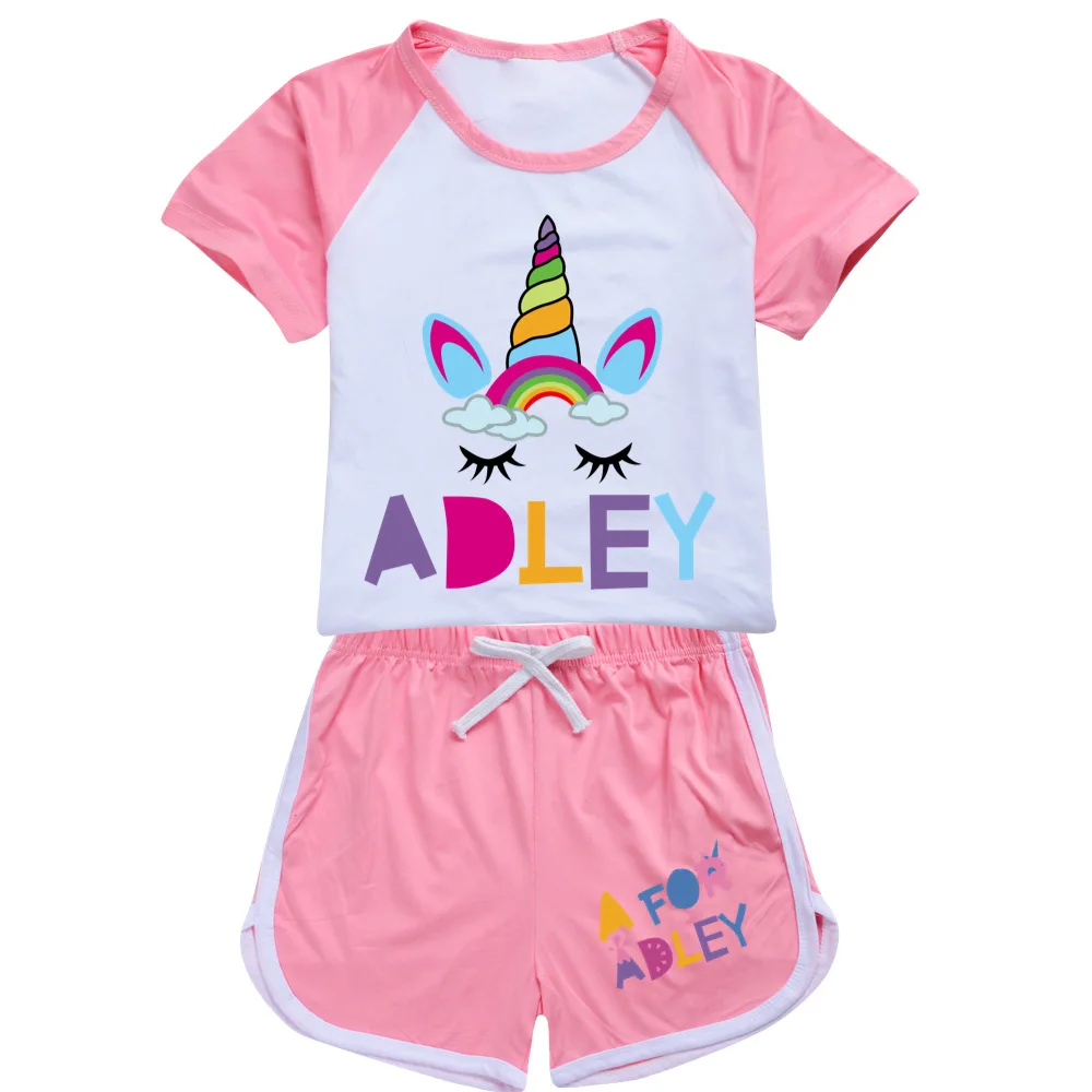 Детский спортивный костюм A for Adley футболка и шорты для мальчиков девочек модная