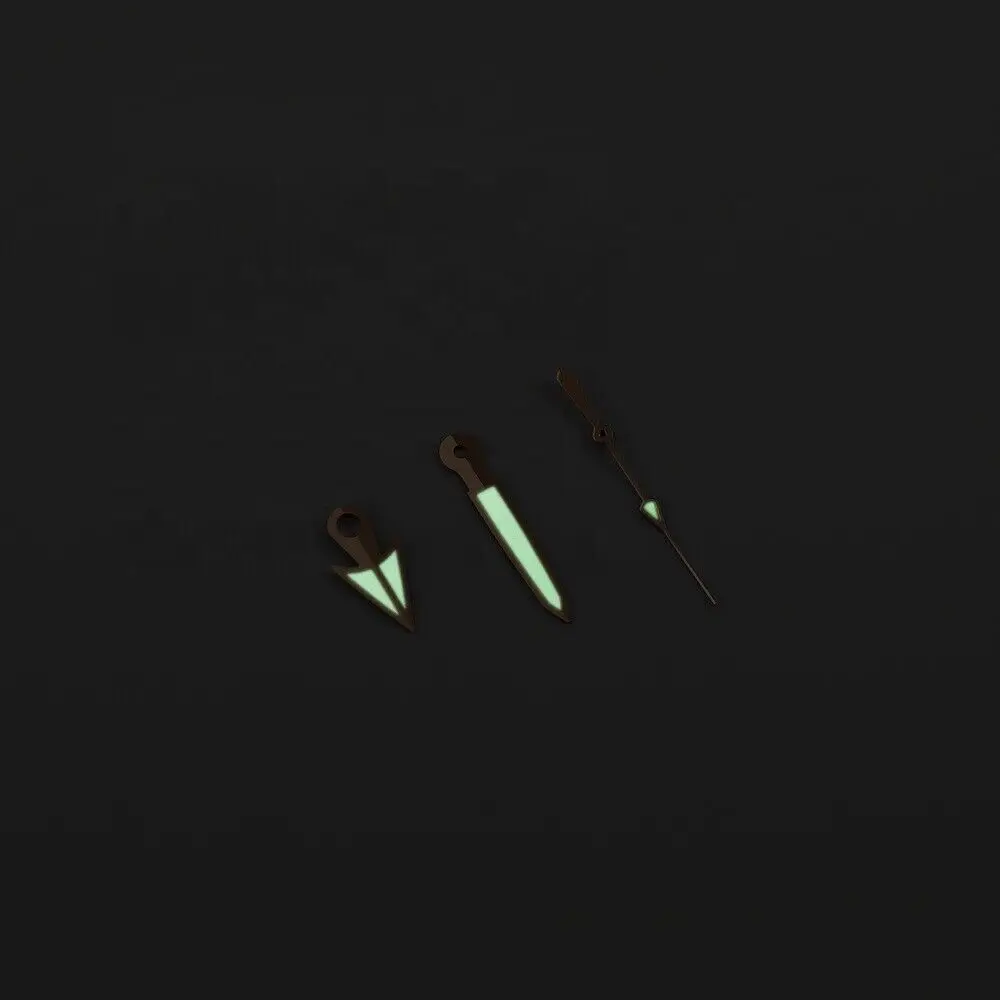 Зеленая светящаяся модель skx007 6105 стрелки часов подходят для движения nh35 nh36