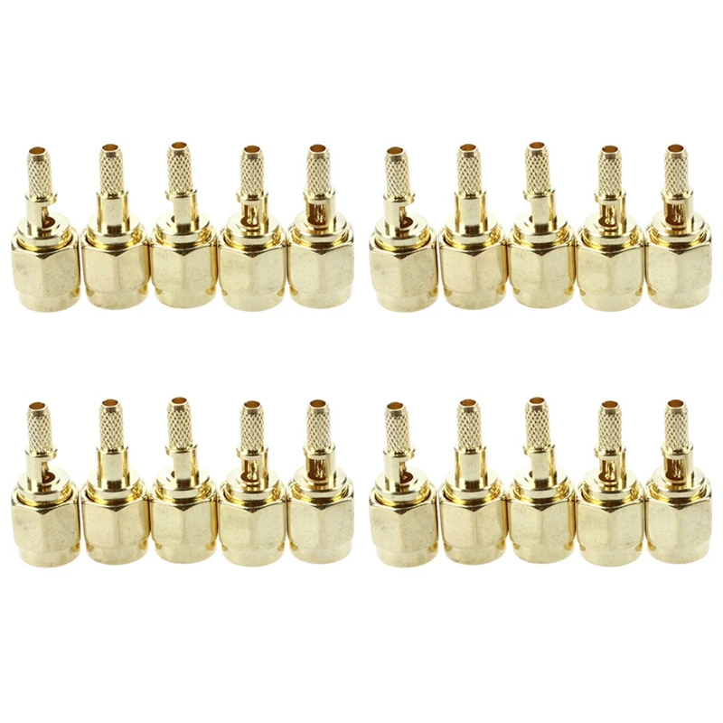 

25 X SMA Male Straight Crimp RG174 RG188 RG316 LMR100 RF Coax Connector