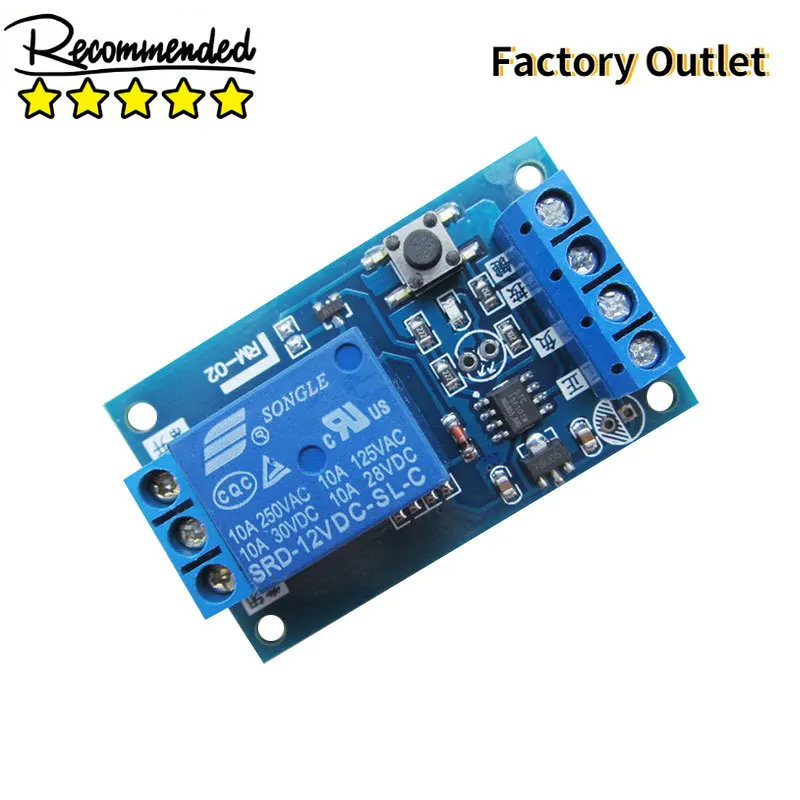 

12V Bond Button Bistable Relay Module Car Modification Switch One Key Start and Stop Self-Locking