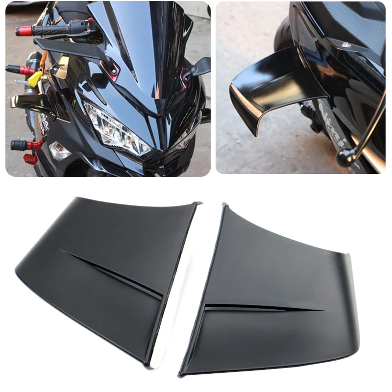 

1Pair Motorcycle Winglet Aerodynamic Spoiler Wing with Adhesive Motorcycle Decoration Sticker For BWM Kawasaki Ducati Yamaha