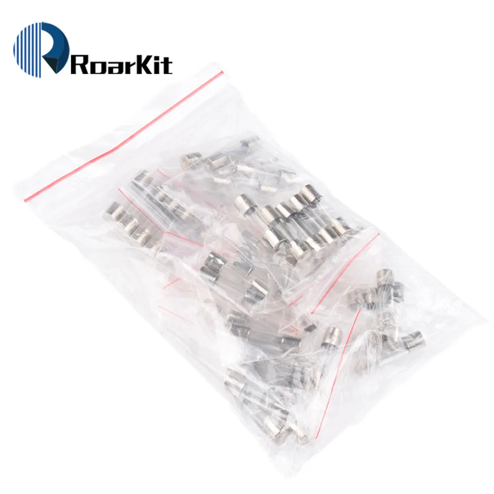 

50 шт./лот, 10 видов комплекта быстрого стеклянных предохранителей 5x20 мм в упаковке 0,5A 1A 2A 3A 4A 5A 6A 8A 10A 20A/250V 5*20 посылка страховой трубки