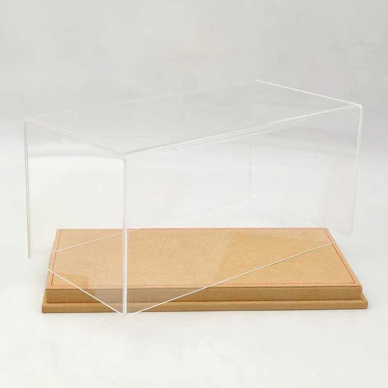 Thicken Acrylic Case Display Box Transparent Dustproof Storage Models Car Premium Base Brown Flannel Gifts Boxes 23cm |