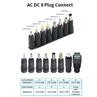 8pcs ac dc universal adapter jack plug dc source connector 5 5mm2 5mm 5 0mm2 5mm 4 0mm1 7mm power supply connect plug female