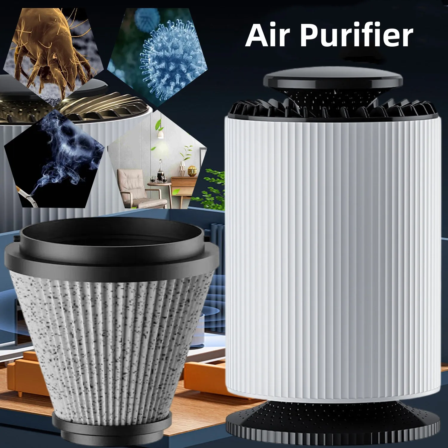 

Air Purifier Electric UV Generator Odor Eliminator Harmful Smoke Gas Formaldehyde Remover For Home Car With Replaceable Filter