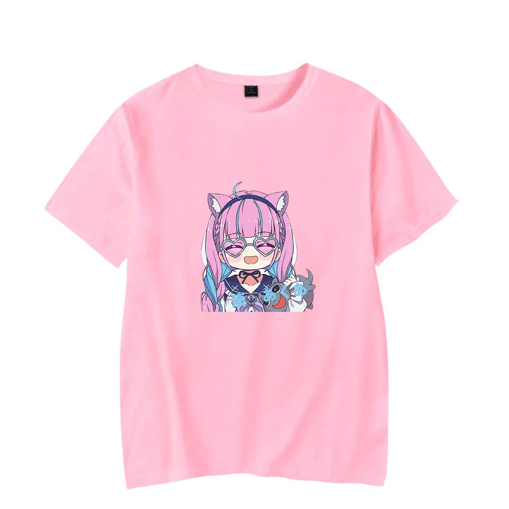 

print HOLOLIVE VTuber minato aqua Spring Summer Holiday Street Graffiti Style Men/Women Casual T-shirt Novelty Kawaii style