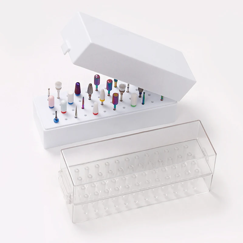 

Nail Drill Bits Holder Case Dustproof Stand Displayer Organizer Container 30/48 Holes Box for Acrylic Drill Bits Manicure Tools