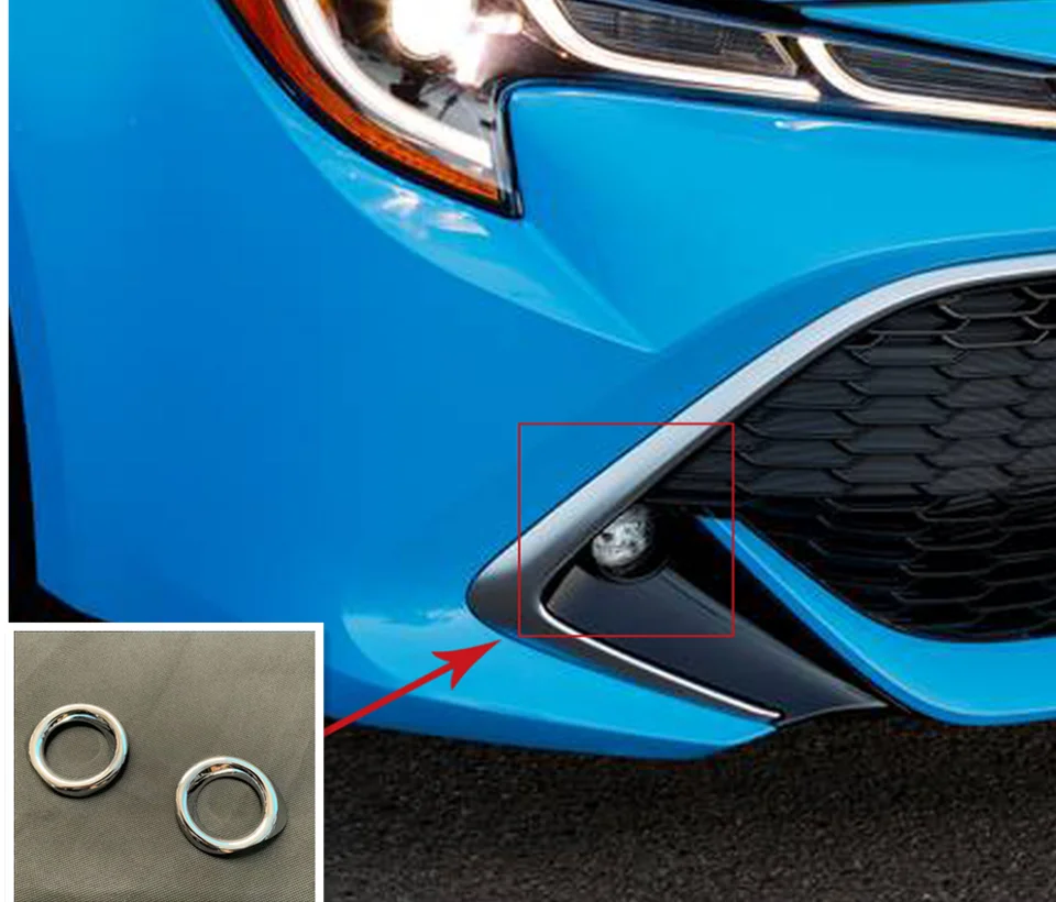 

For Toyota Corolla Hatchback Hybrid 2019 2020 Accessories ABS Chrome Front Fog Light Lamp Foglight Trim Cover Sticker
