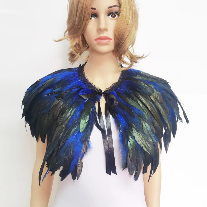 Feather Shawl Wrap Shoulder Decoration Gothic Shrug Cape Fashion Costume Cosplay Props for Halloween Rave Party Clothing |